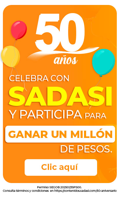 Celebra con Sadasi sus 50 años y participa para ganar un millón de pesos Celebra con Sadasi sus 50 años y participa para ganar un millón de pesos