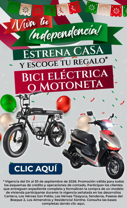 Viva tu independencia - Estrena casa y escoge tu regalo en octubre estrena casa con bici eléctrica de regalo