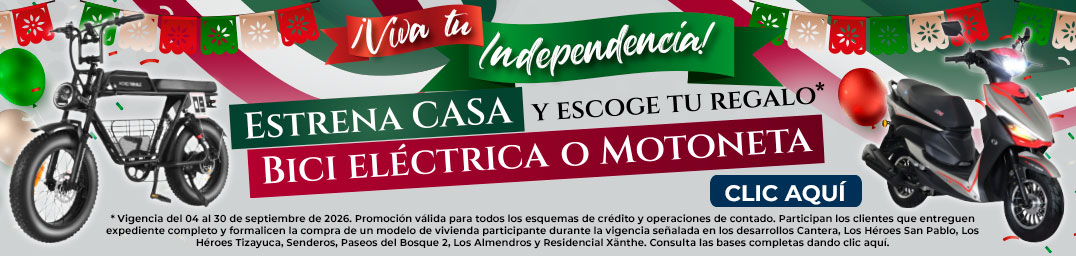 Viva tu independencia - Estrena casa y escoge tu regalo en octubre estrena casa con bici eléctrica de regalo